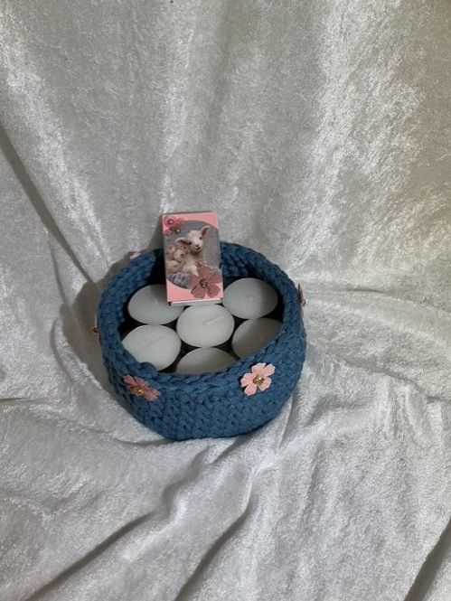 Hovedbilde Blå rund kurv med lys